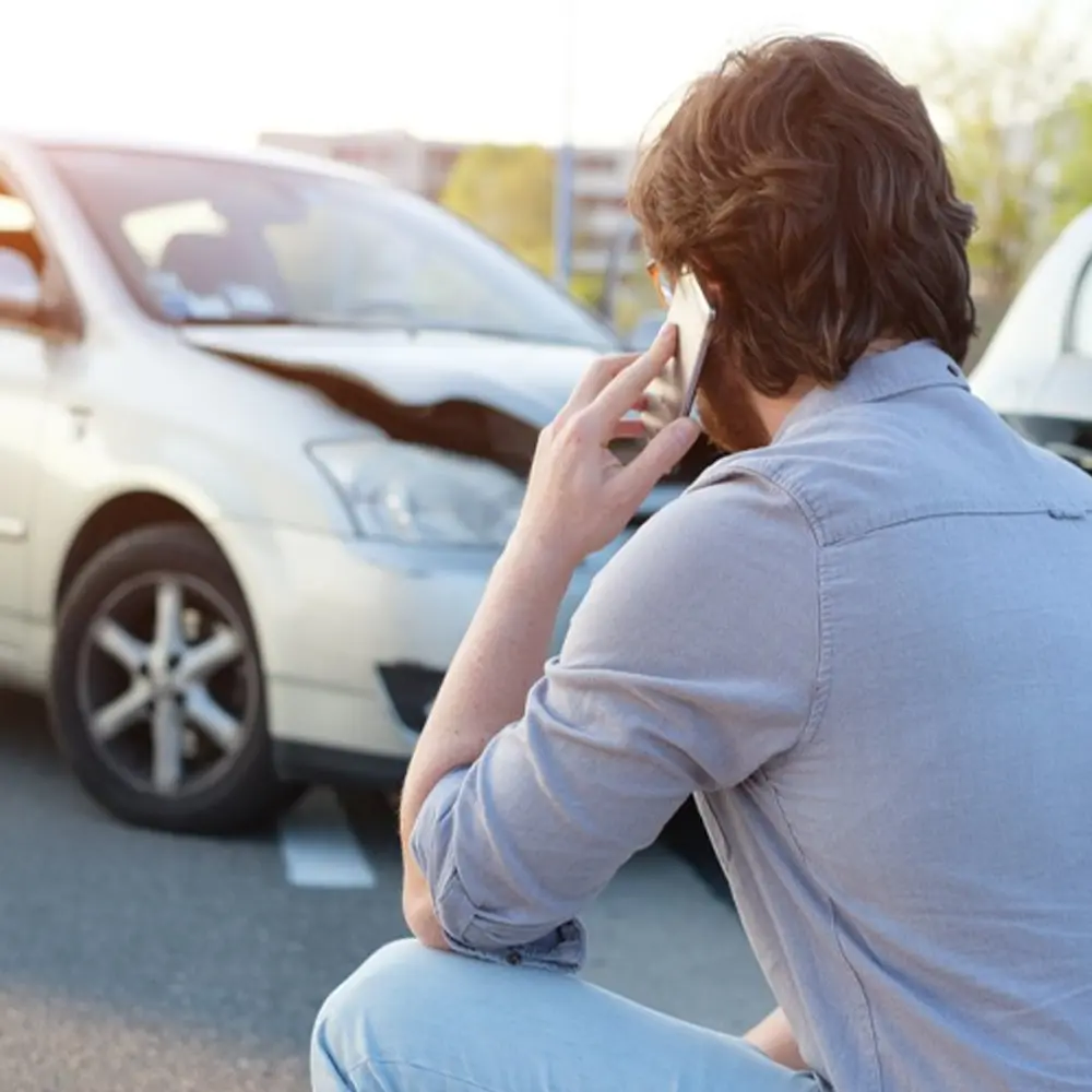 Injured person calling for help after an accident that wasn't their fault