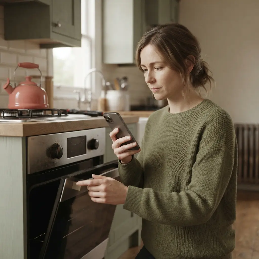 Tenant documenting a broken landlord-supplied appliance to support a claim