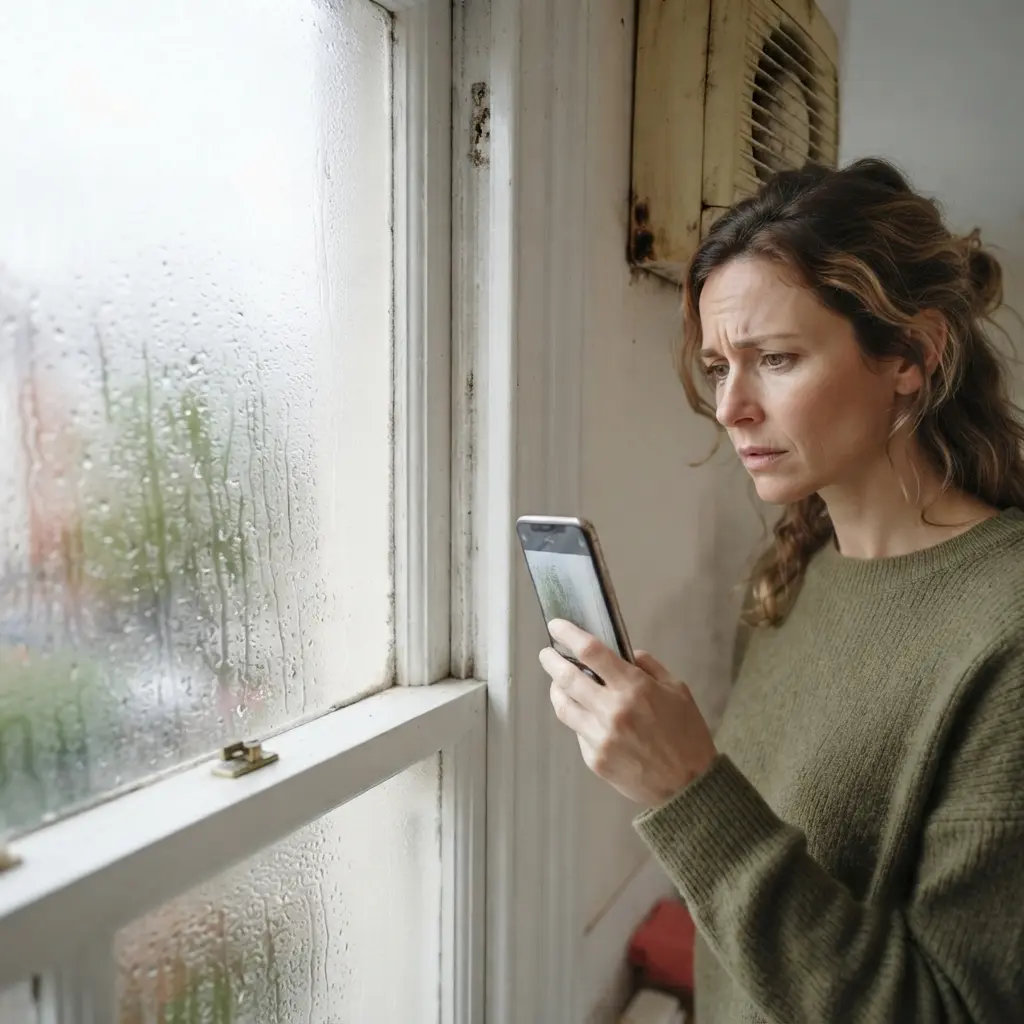 Tenant documenting condensation and poor ventilation to support a claim