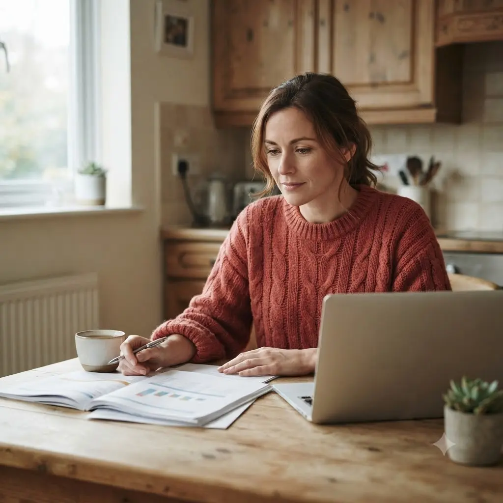 Tenant reviewing paperwork to make a broken heating claim against their landlord