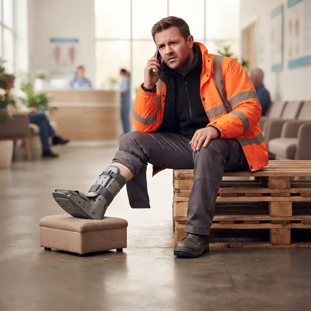 Injured worker reporting a workplace accident to make an accident at work claim