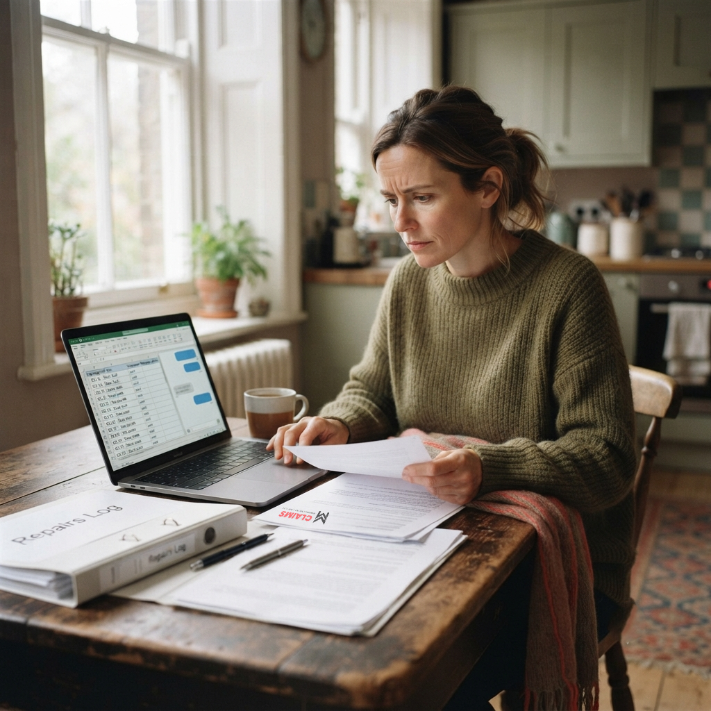 Tenant reviewing paperwork to make a pest infestation claim against their landlord